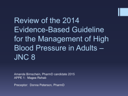 High Blood Pressure in Adults – JNC 8 Review