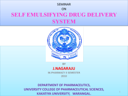 seminar on self emulsifying drug delivery system