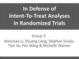 Intention-To-Treat Analysis in Randomized Trials