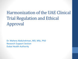 Harmonization of the UAE Clinical Trial regulation and ethical