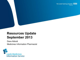 Resources Update September 2013