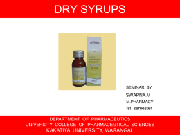 Dry syrups - Pharmawiki.in
