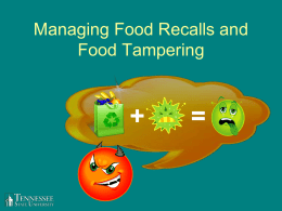 Managing Food Recalls and Food Tampering