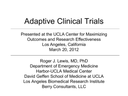 Short Course in Adaptive Clinical Trials - C-MORE