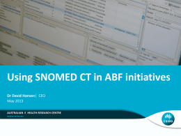 Using SNOMED CT in the ABF context - David Hansen