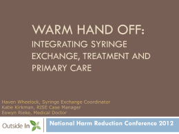 Warm Hand Off - Harm Reduction Coalition