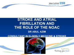 Stroke and AF - NHS West Suffolk Clinical Commissioning Group