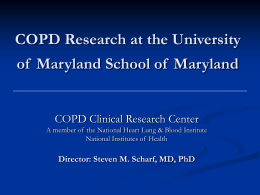COPD Research at the University of Maryland