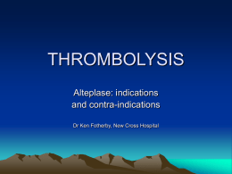 Indications for thrombolysis