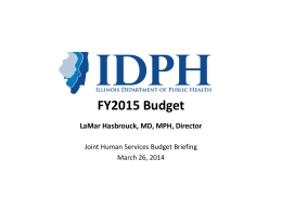 FY15 Budget Briefing - Illinois Department of Public Health