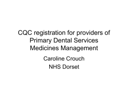 Medicines Management - Dorset Local Dental Committee