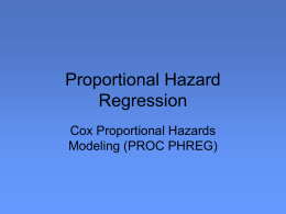 Cox Proportional Hazards