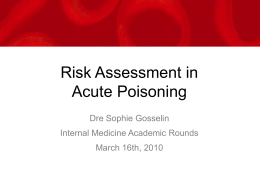Risk Assessment in Poisoning
