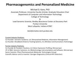 Personalized Med presentation - Michael D. Kane, Ph.D.