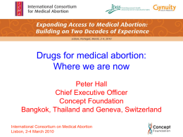 Drugs for medical abortion: where we are now