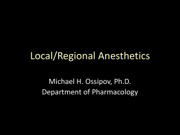 General Anesthetics - Department of Pharmacology