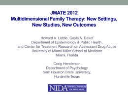 MDFT Alternative to Residential Treatment Study