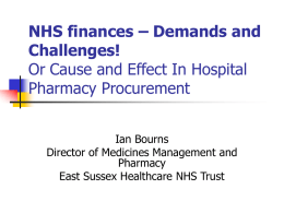 NHS finances – Demands and Challenges!