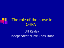 The role of the nurse in OPAT
