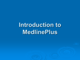 MedlinePlus Tutorial - Health Justice Network