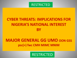 CYBER THREATS: IMPLICATIONS FOR NIGERIA’S NATIONAL
