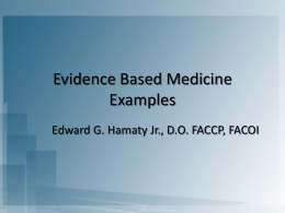 Evidence Based Medicine Examples
