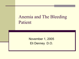 Anemia and Bleeding Point - Cleveland Clinic Hospital