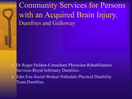 Community Services for Persons with an Acquired Brain