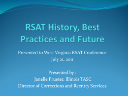 RSAT History, Current Best Practices and Future