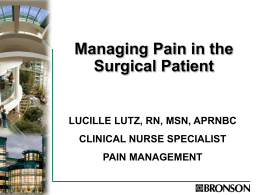 Managing Perioperative Pain
