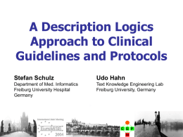 A Descriptions Logics Approach to Clinical Guidelines and