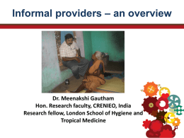 Informal providers – an overview