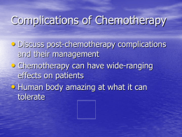 Complications of Chemotherapy - Grand River Hospital