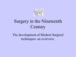 Surgery in the Nineteenth Century