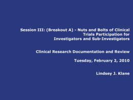 SNM SESSION III CLINICAL TRIALS PARTICIPATION