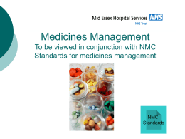 Medicines Management To be viewed in conjunction with NMC