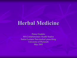 Herbal Medicine - SWONS: Home Page