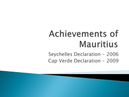 Achievements of Mauritius - African Health Observatory