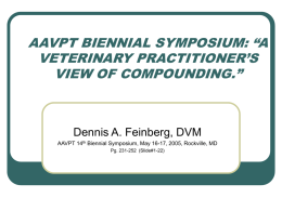 COMPOUNDING Rx SYMPOSIUM: “COMPOUNDING IN CLINICAL