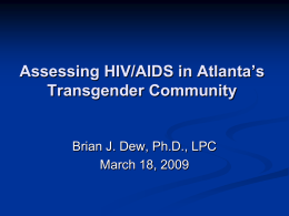 A Community At-risk: Assessing HIV/AIDS in Atlanta’s