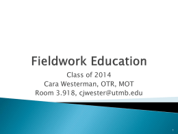 Fieldwork Education - University of Texas Medical Branch