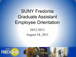 SUNY Fredonia New Employee Orientation