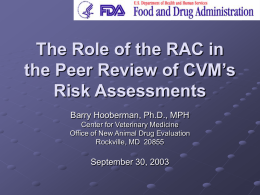 Barry Hooberman 'The Role of the RAC in the Peer Review of