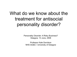 What do we know about the treatment for antisocial