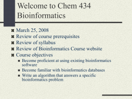 Powerpoint for Bioinformatics course at CSULA