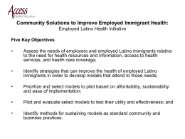 Community Solutions to Improve Employed Immigrant Health