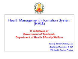 Health Management Information System(HMIS) in Government