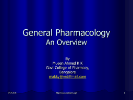 General Pharmacology An Overview