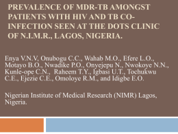 PREVALENCE OF MDR-TB AMONGST PATIENTS WITH HIV