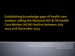 Establishing knowledge gaps of health care workers calling